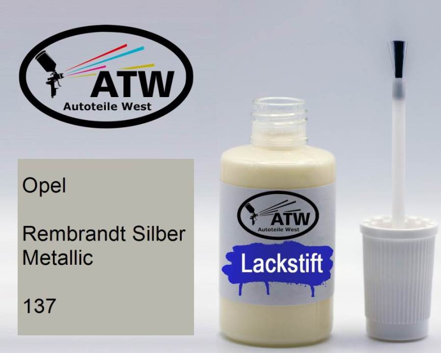 Opel, Rembrandt Silber Metallic, 137: 20ml Lackstift, von ATW Autoteile West.
